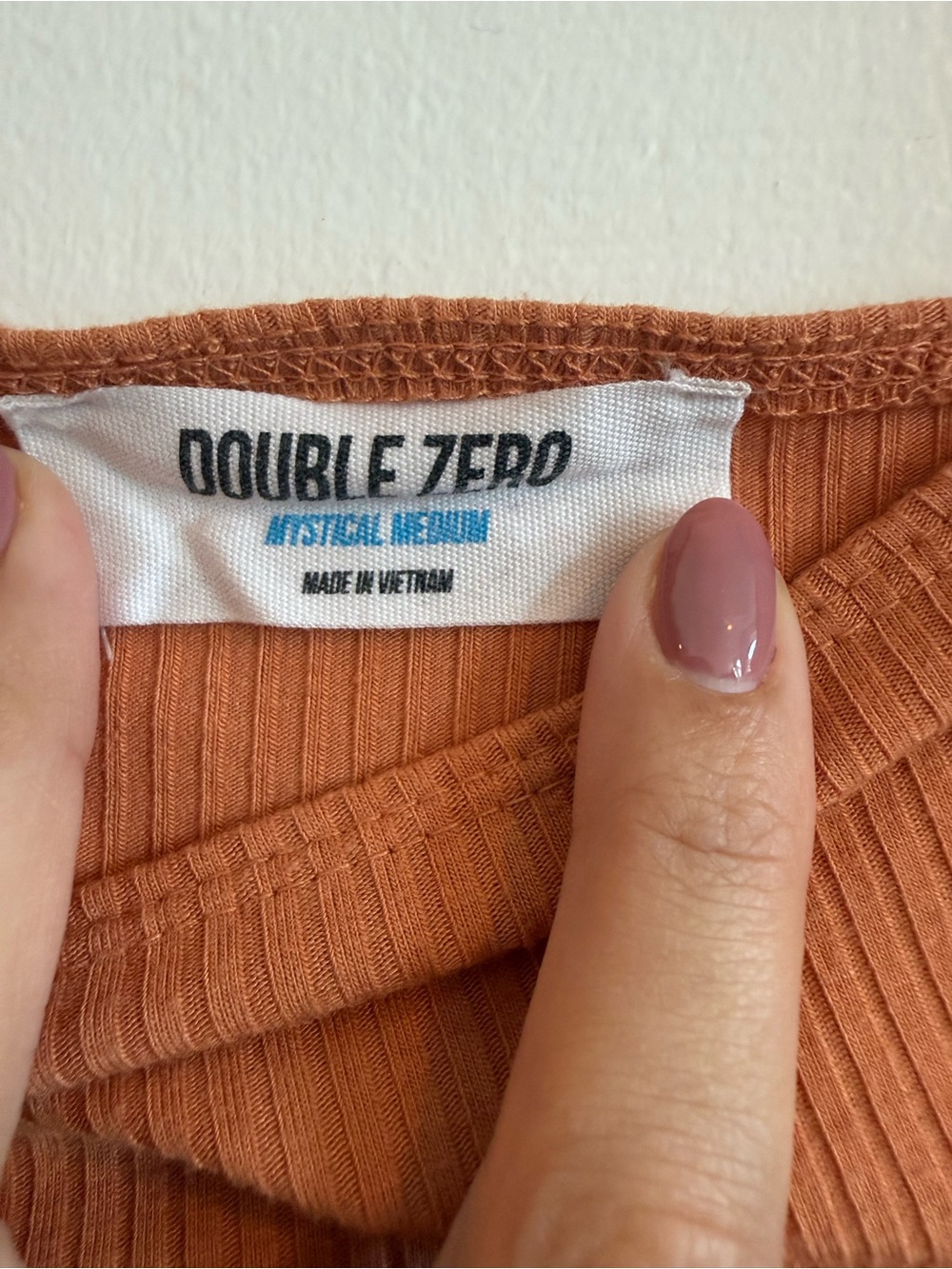 Double Zero Ruffled Strap Ribbed Bodysuit - Rust - Picture 3 of 3
